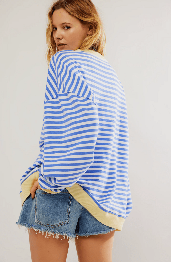 Women’s Striped Oversized Relaxed Fit Sweatshirt