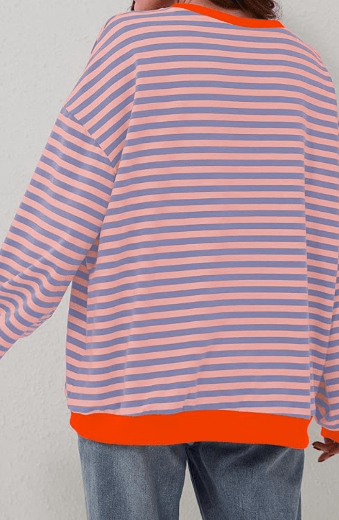 Women’s Striped Oversized Relaxed Fit Sweatshirt