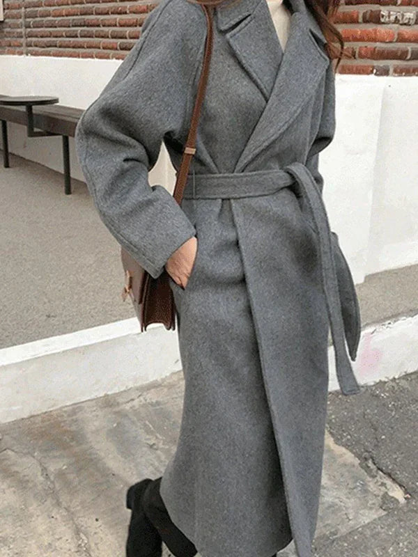 Women's Oversized Belted Longline Coat