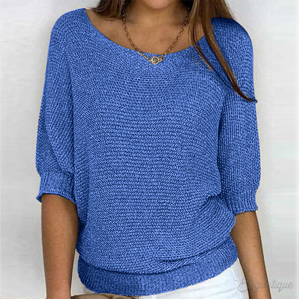 Women's Elegant Crew Neck Pullover Sweater