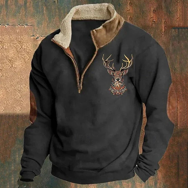 Men's Quarter Zip Fleece Pullover Sweater