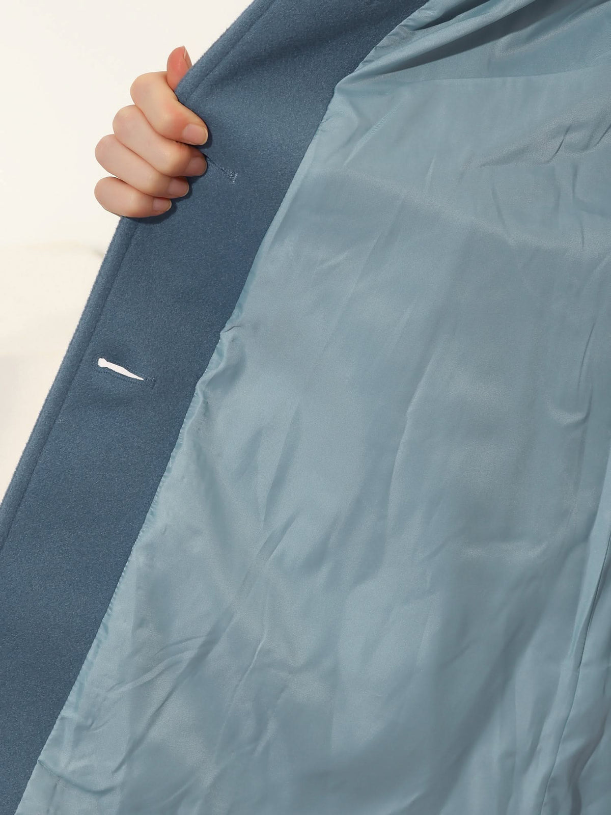 Women's Notched Collar Coat with Button Closure