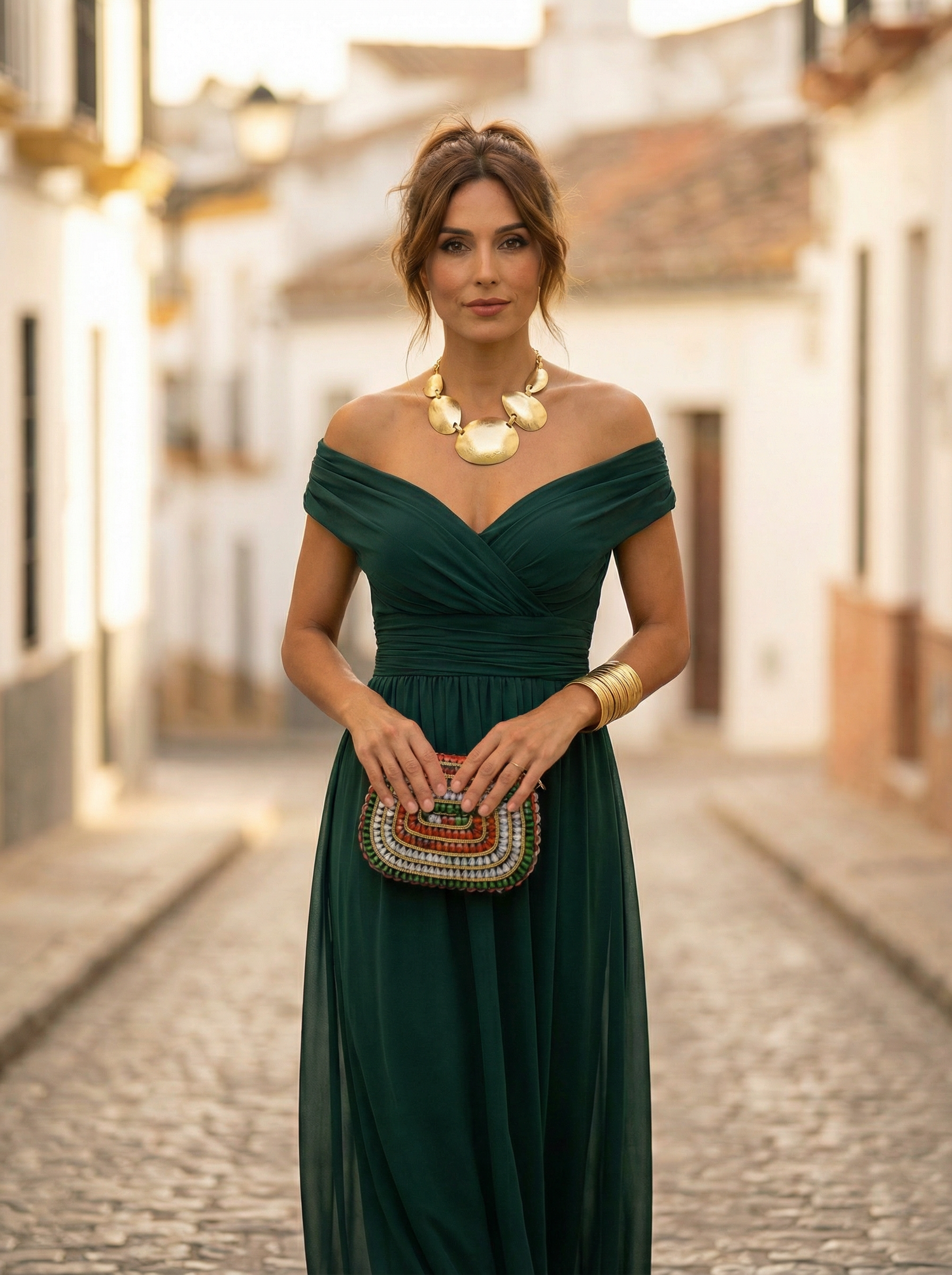 Women's Elegant Off-Shoulder Ruched Maxi Dress