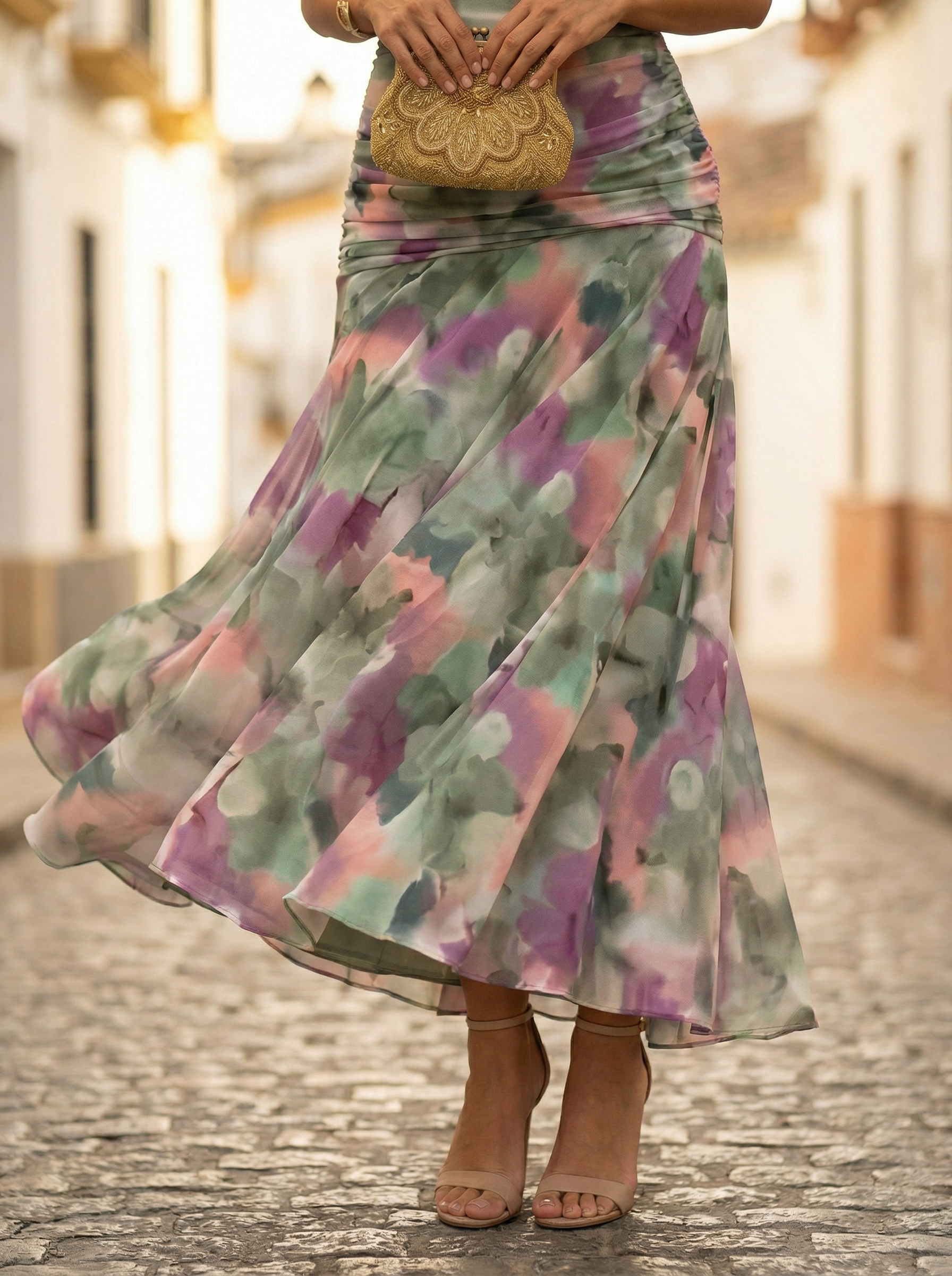 Women's Elegant Off-Shoulder Ruched Maxi Dress