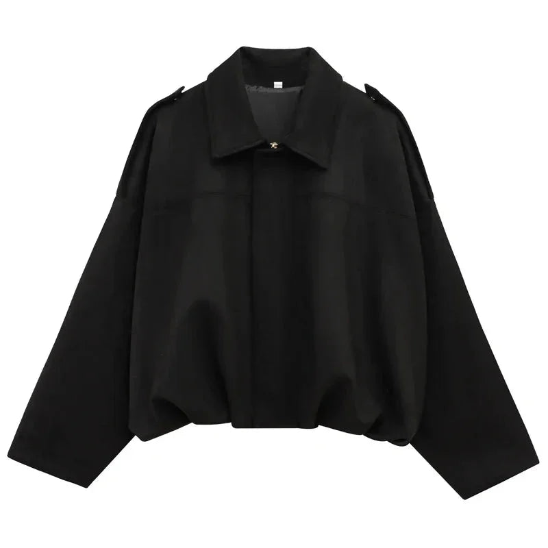 Women’s Oversized Faux Suede Bomber Jacket with Relaxed Streetwear Fit