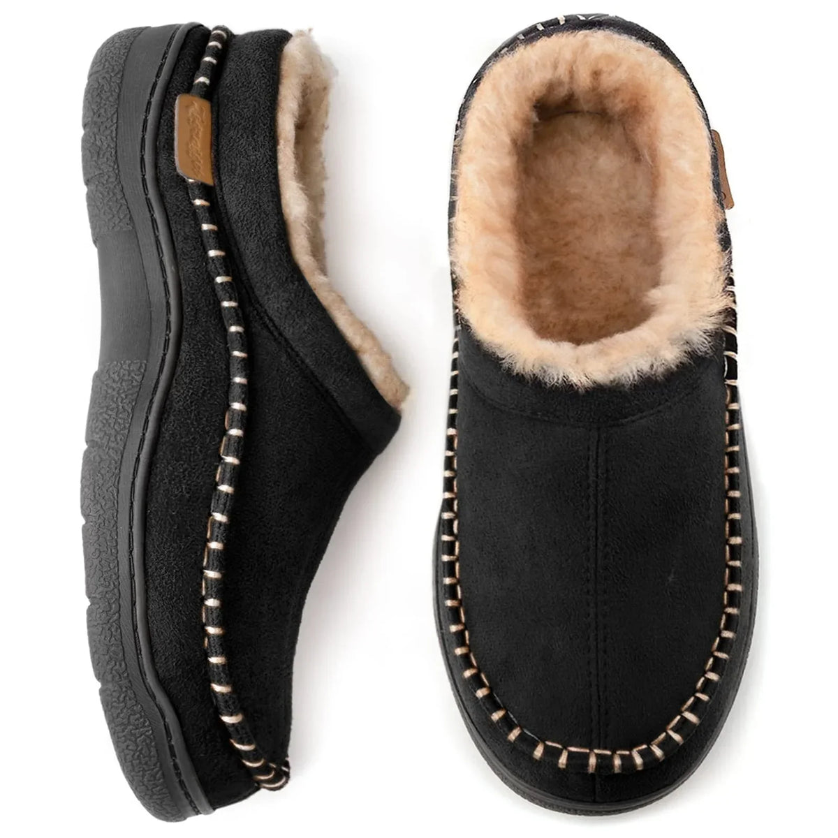 Men's Faux Fur-Lined House Slippers