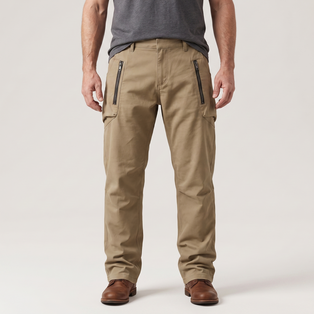 Men's Casual Utility Pants with Multiple Pockets