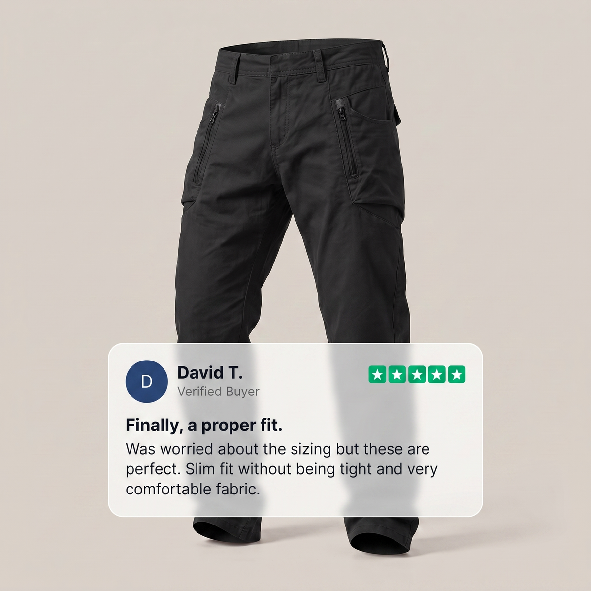 Men's Casual Utility Pants with Multiple Pockets
