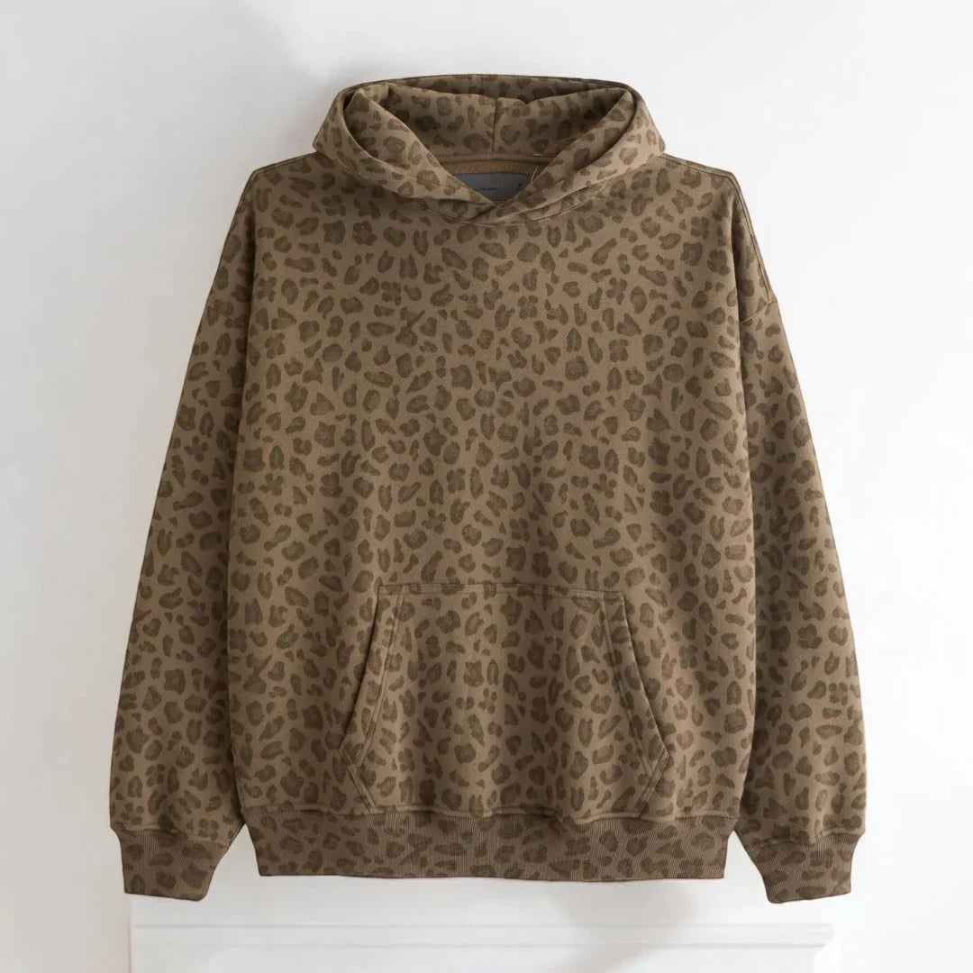 Women's Long Sleeve Leopard Print Hoodie