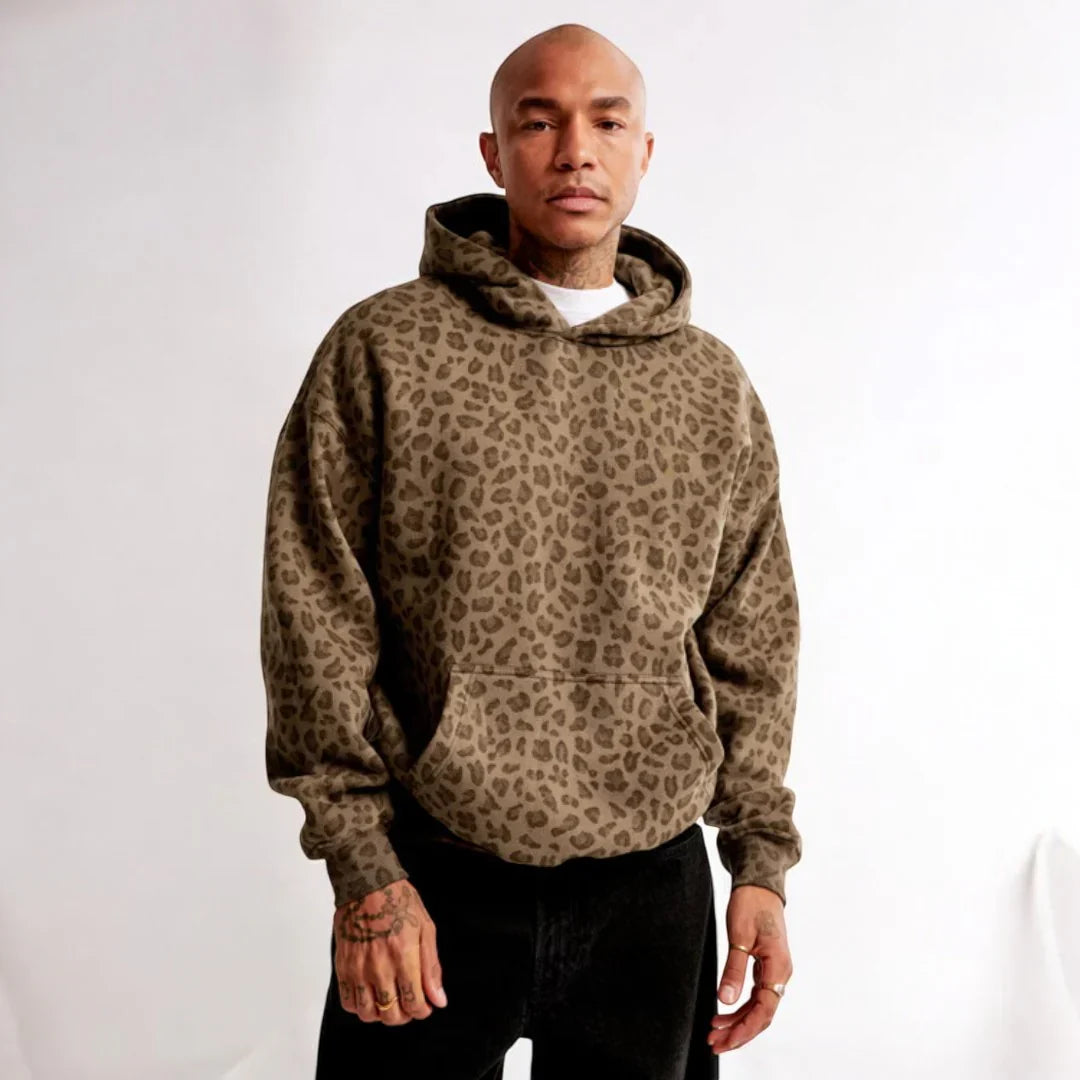 Women's Long Sleeve Leopard Print Hoodie