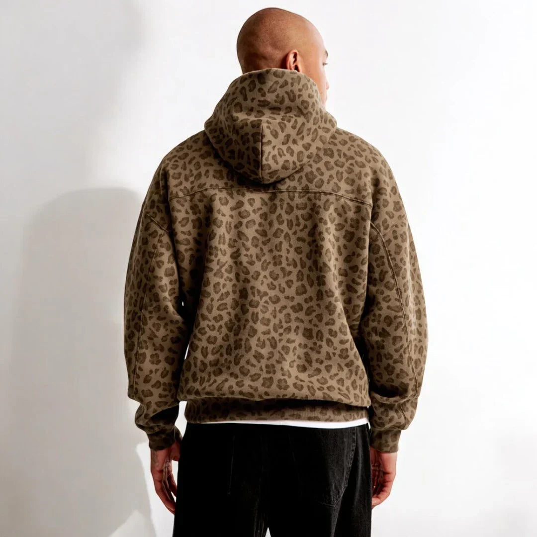Women's Long Sleeve Leopard Print Hoodie