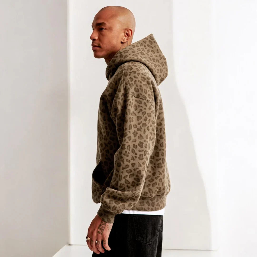 Women's Long Sleeve Leopard Print Hoodie