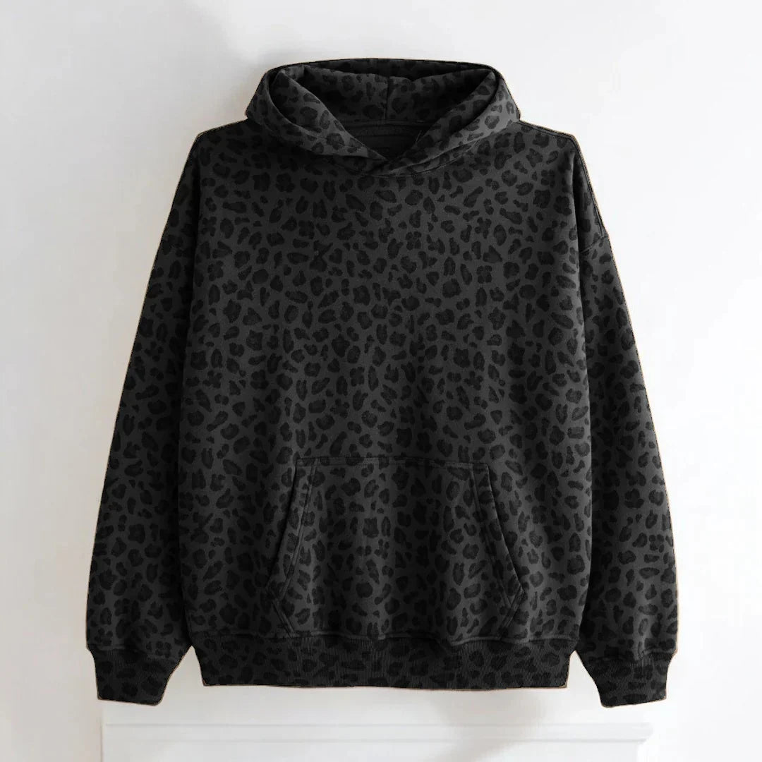 Women's Long Sleeve Leopard Print Hoodie