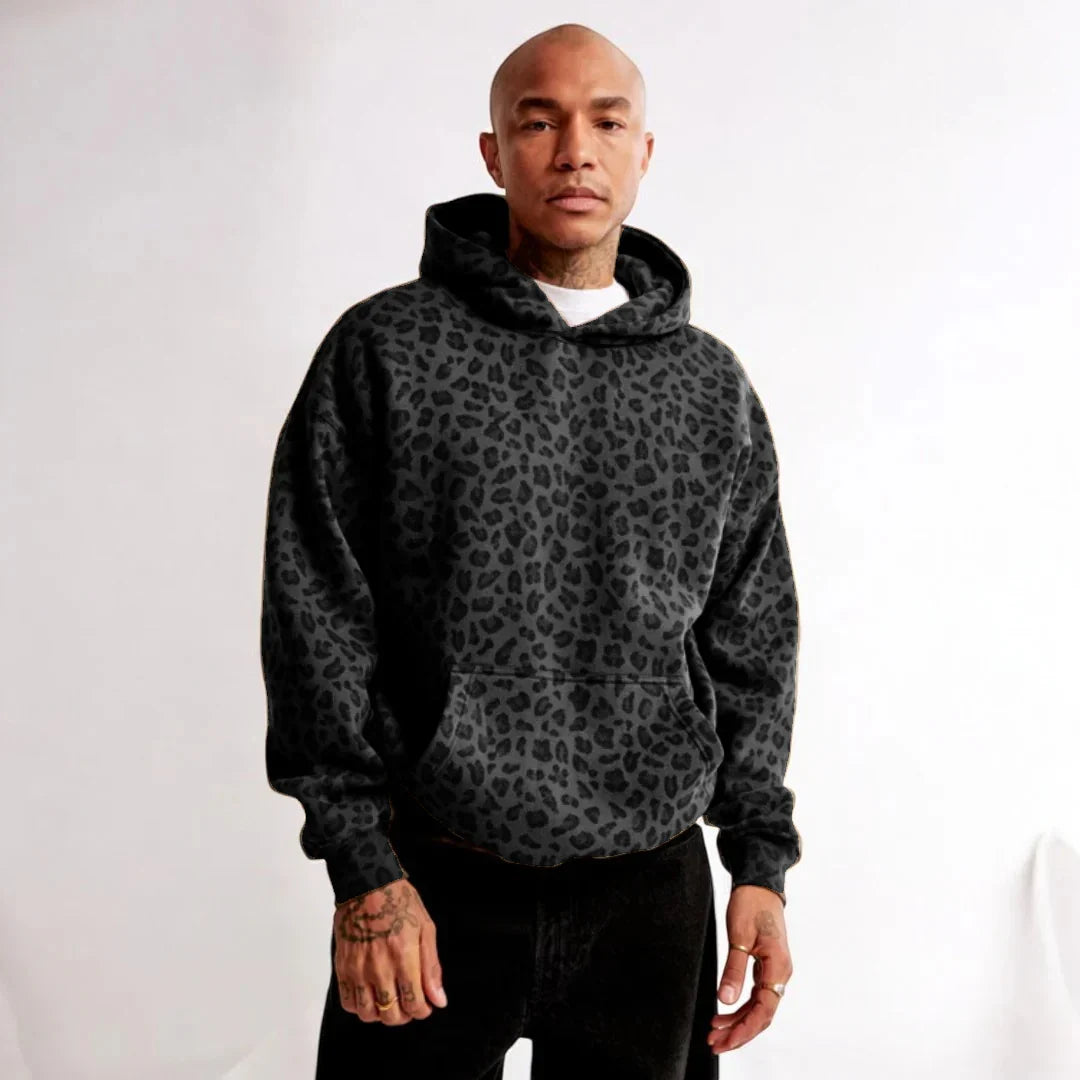 Women's Long Sleeve Leopard Print Hoodie