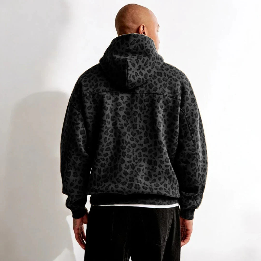 Women's Long Sleeve Leopard Print Hoodie
