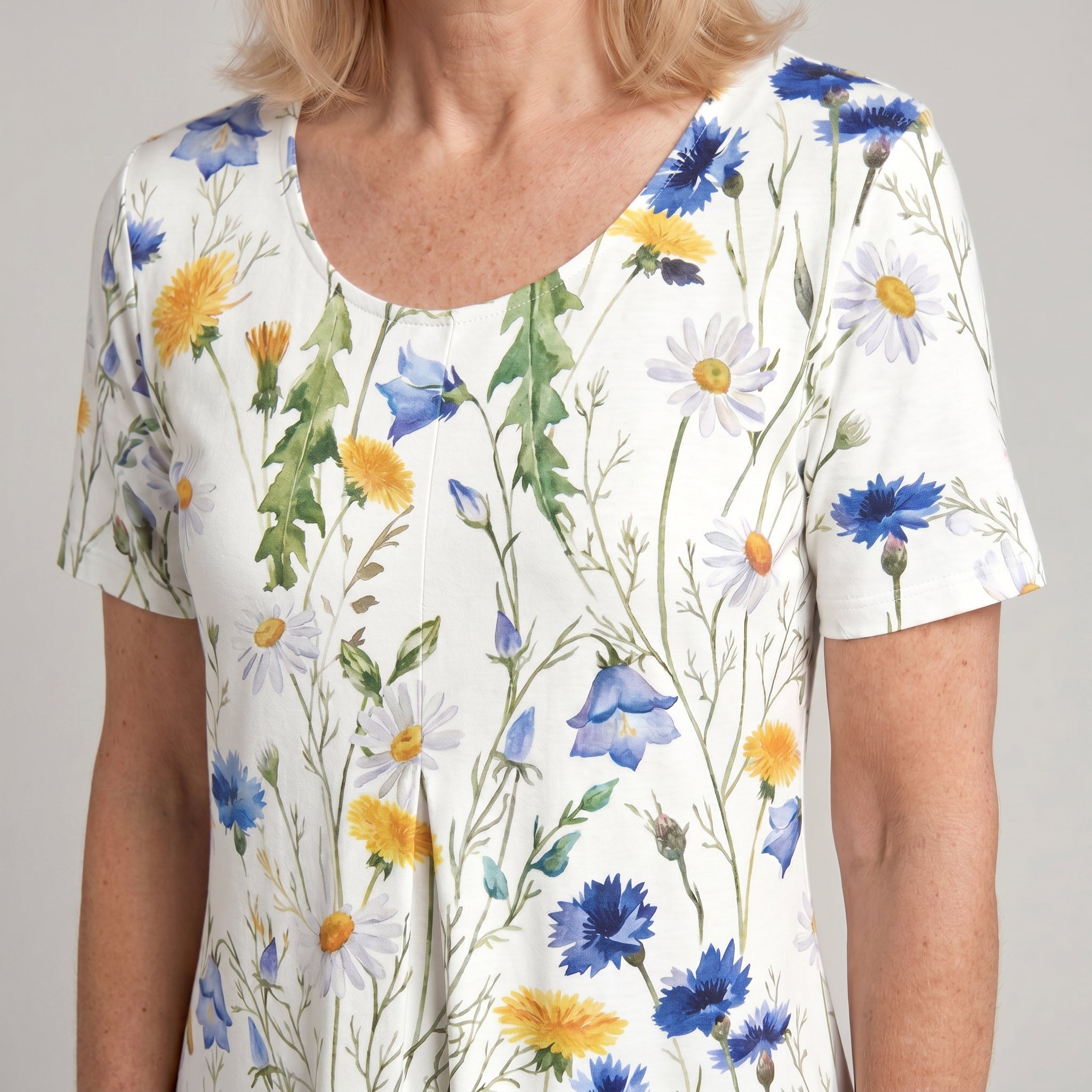 Women's Floral Print Midi Dress with Relaxed Everyday Elegance