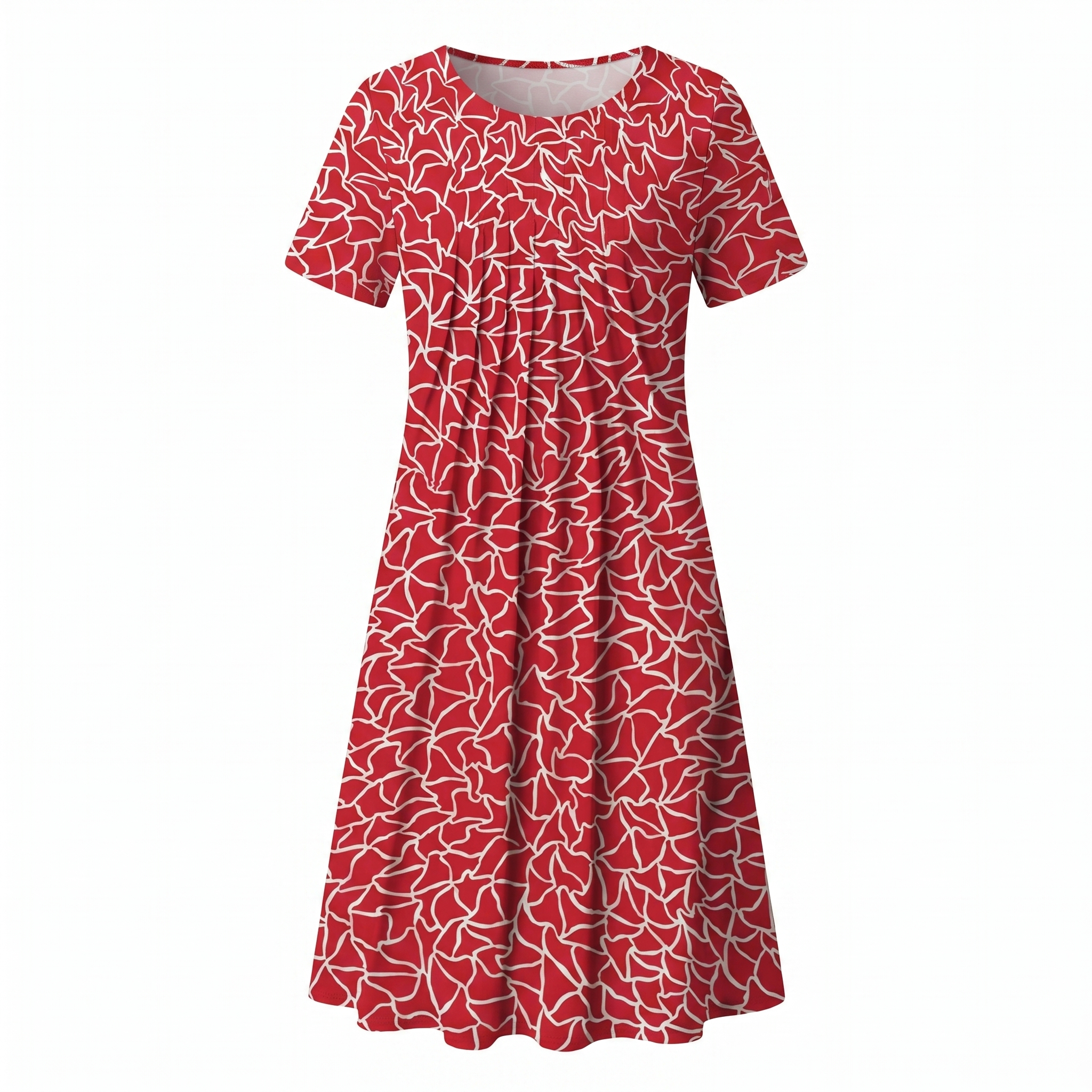 Women's Floral Print Midi Dress with Relaxed Everyday Elegance
