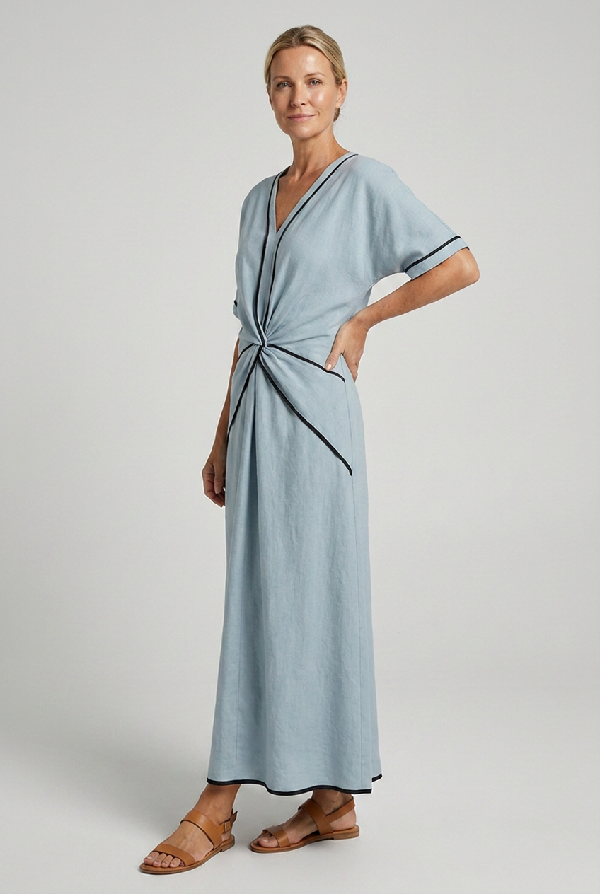 Women's Twist Front Maxi V-Neck Dress