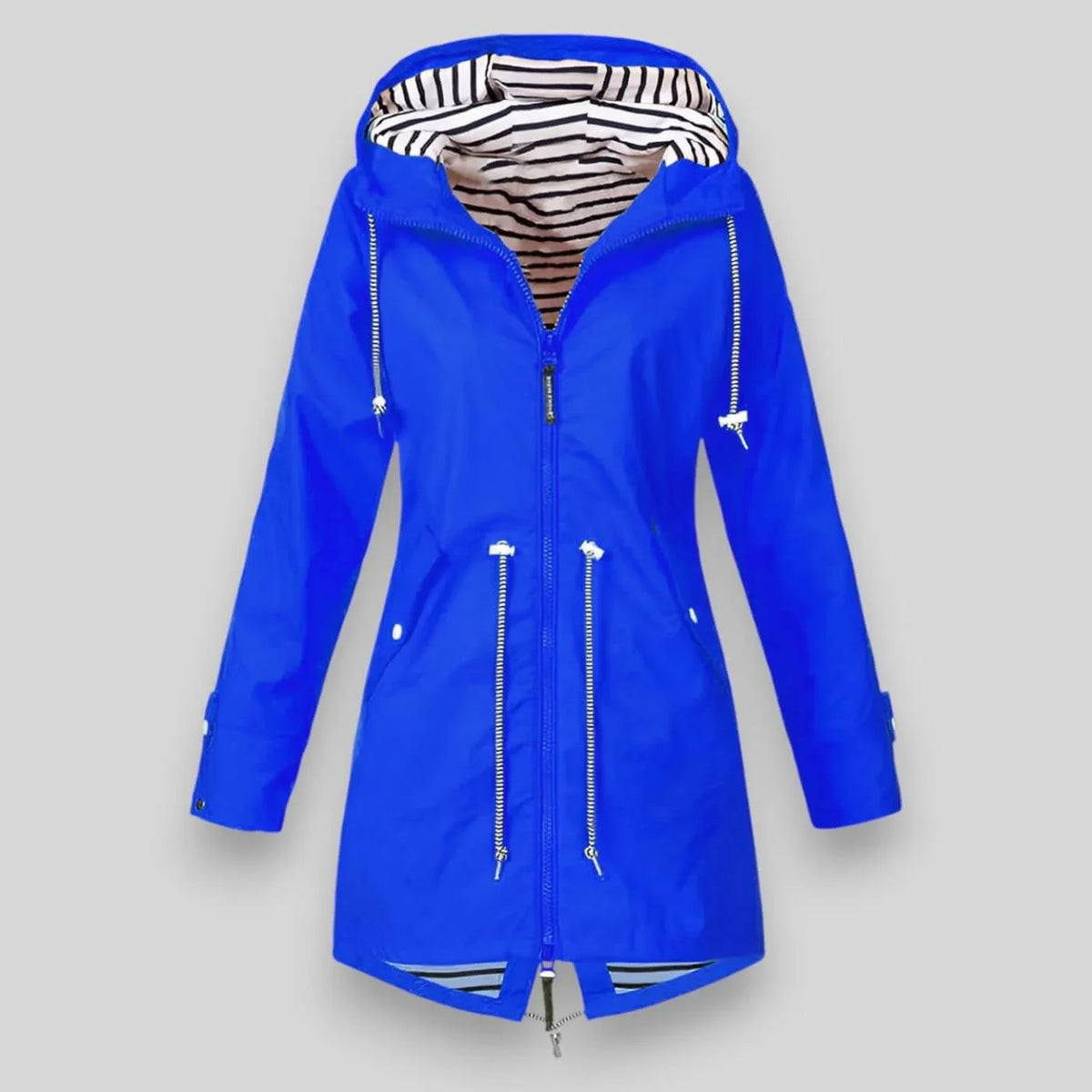 Women's Hooded Waterproof Jacket with Zip Front