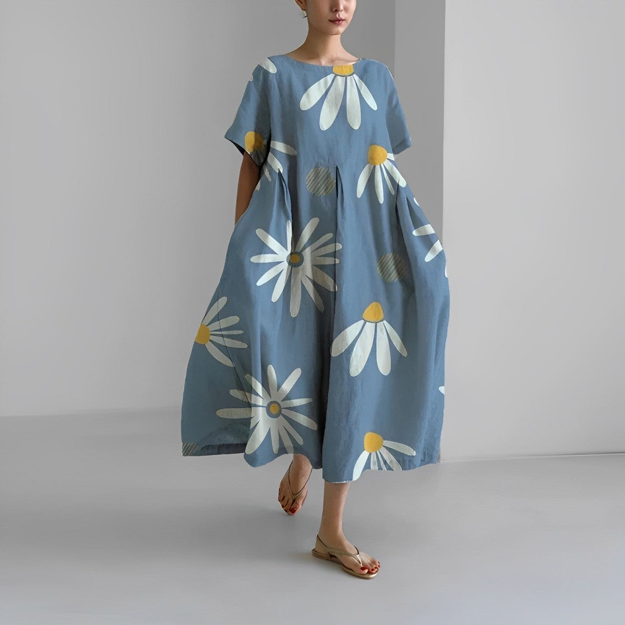 Women's Floral Print Oversized Maxi Dress