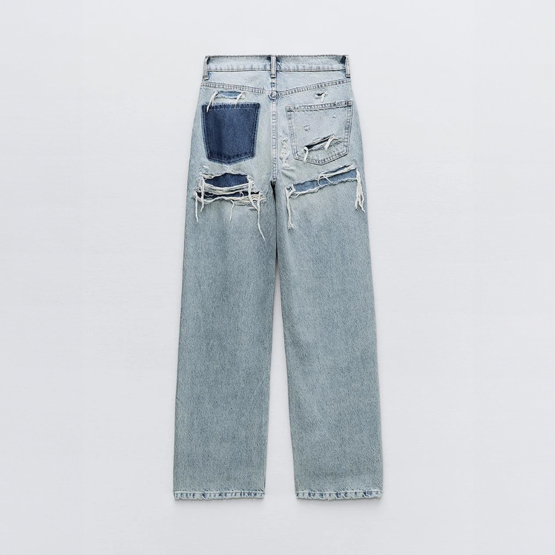 Women's Vintage Patch Pocket Jeans with Wide-Leg Fit